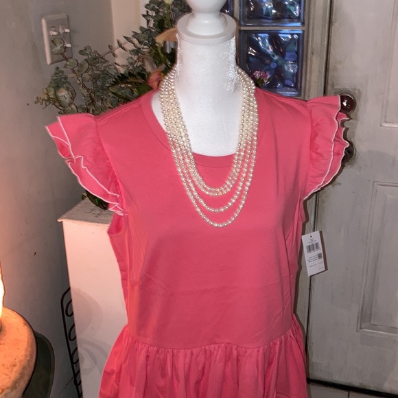 SALE💥🆑 NWT WOW kate spade "Butterfly Shirt" 💥Low, low price! Pink w/white pip - Picture 15 of 15